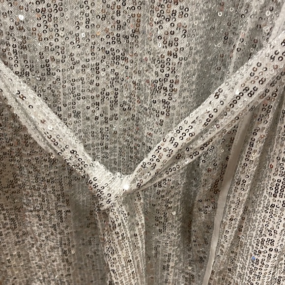 Forever 21+ silver sequin faux wrap party dress - Picture 4 of 7